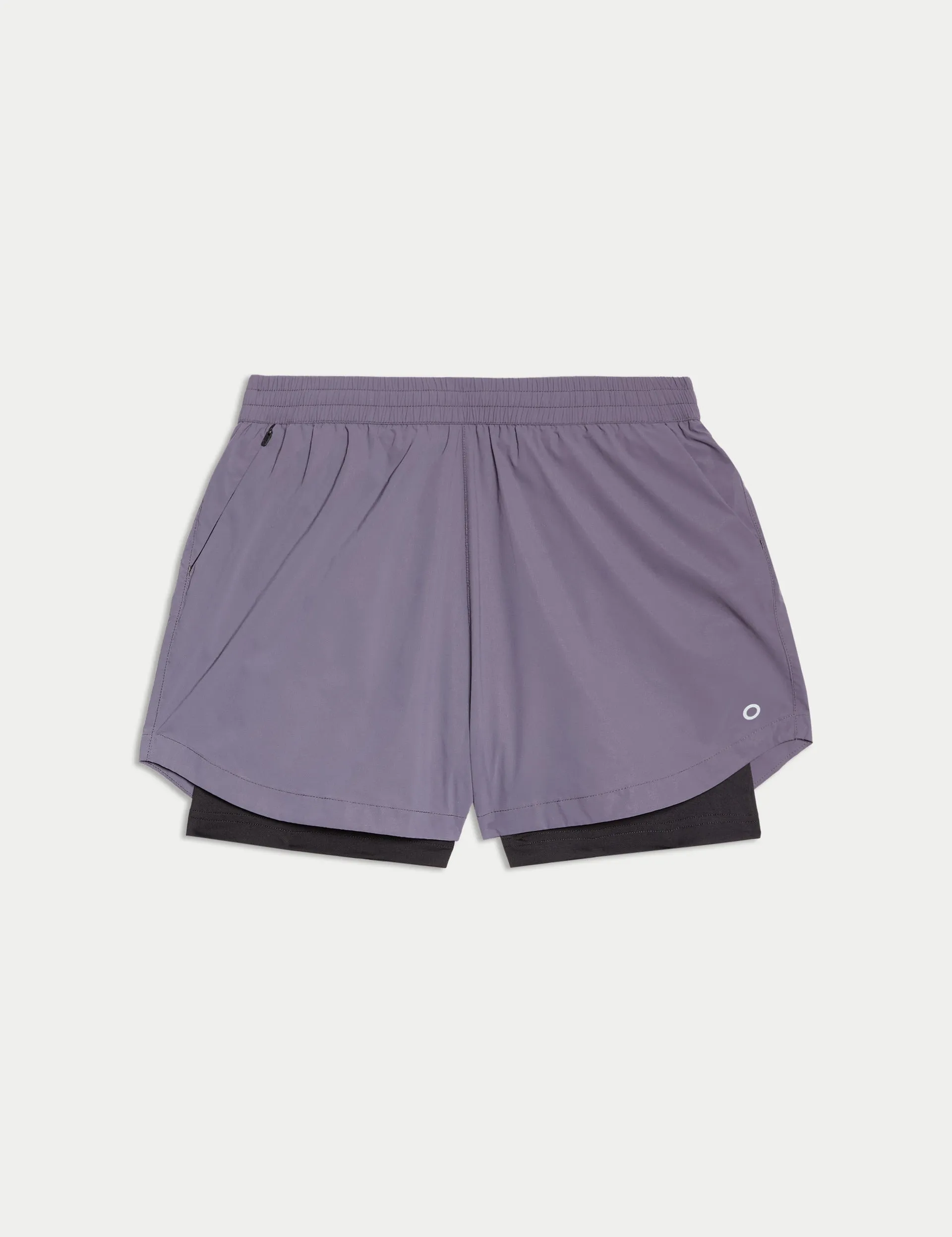 360° Reflective Layered Running Shorts - Lilac