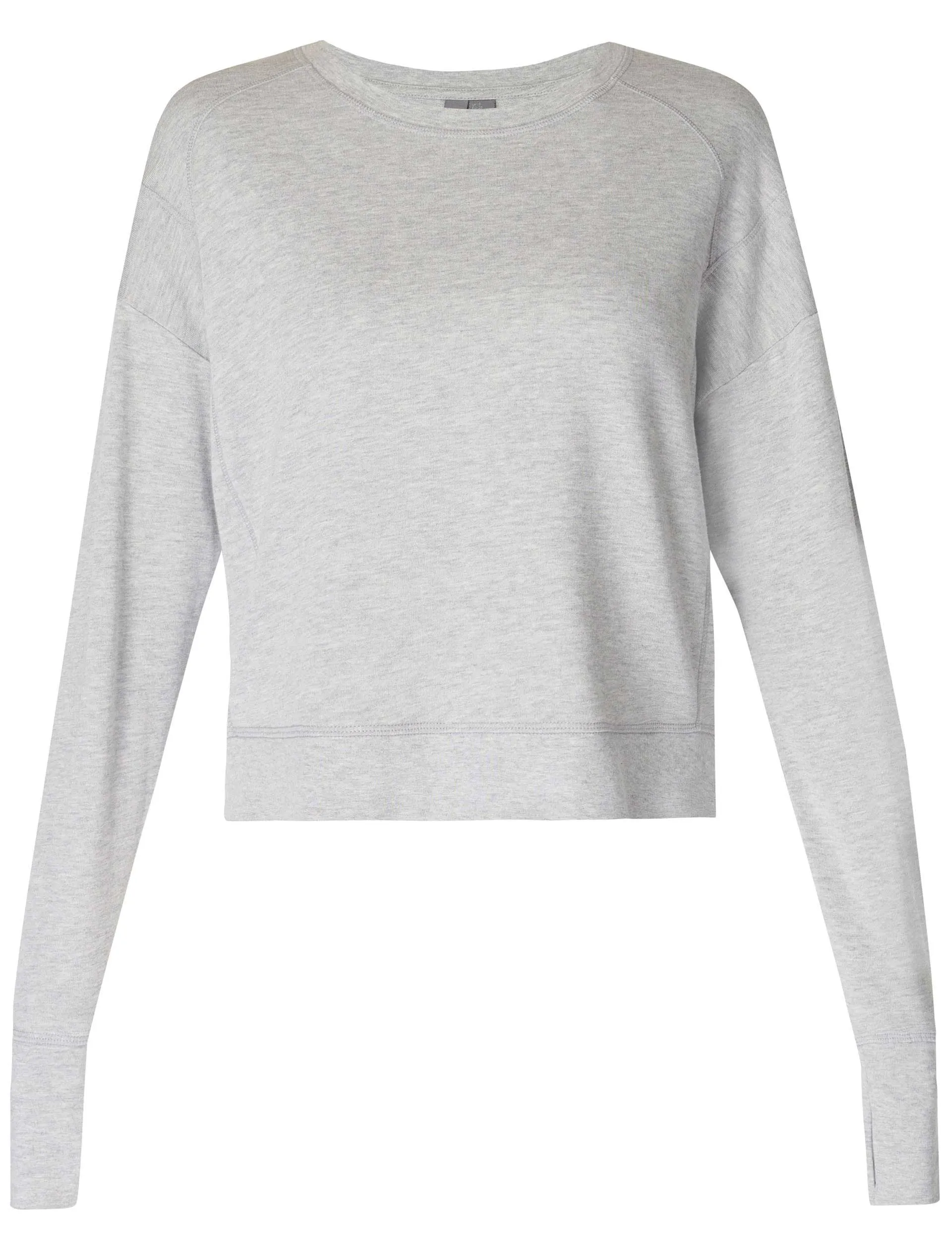 After Class Crop Sweatshirt - Light Grey Marl