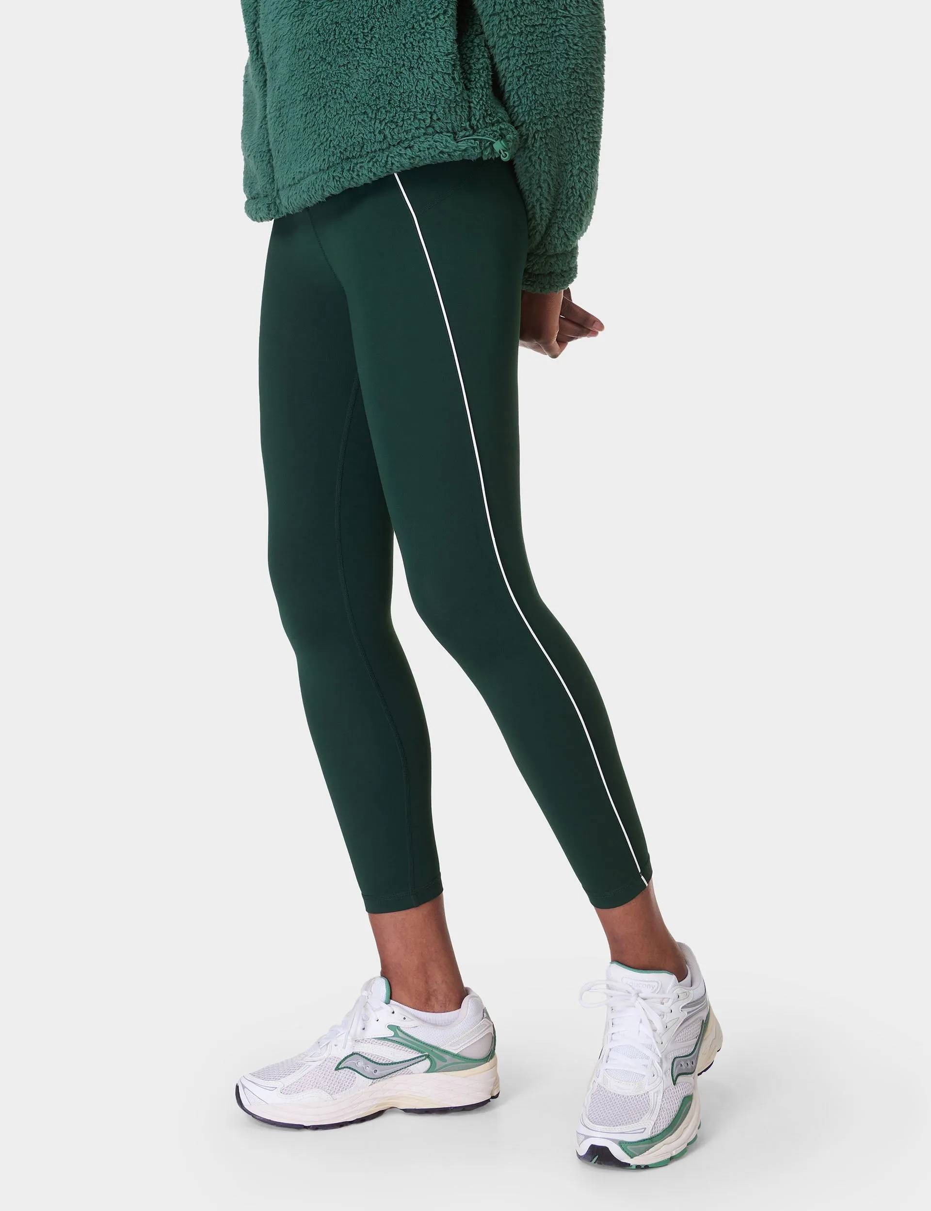 All Day Active Contrast Piping 7/8 Leggings - Cedar Green