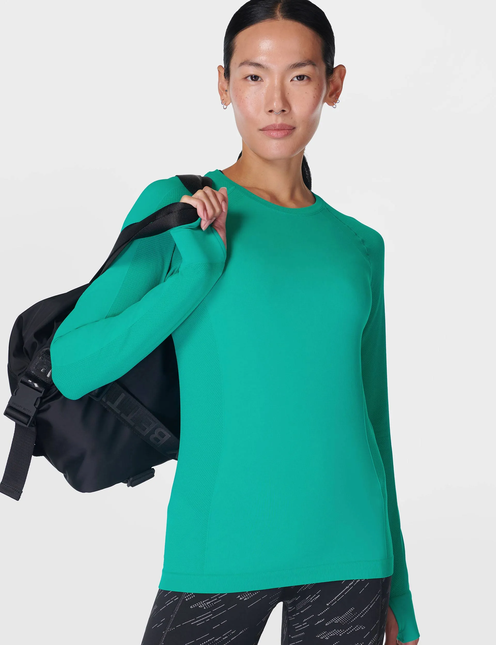 Athlete Seamless Gym Long Sleeve Top - Gem Green