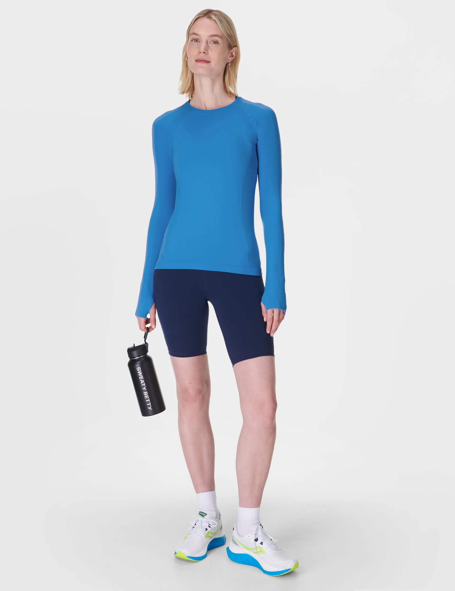Athlete Seamless Gym Long Sleeve Top - Tidal Blue