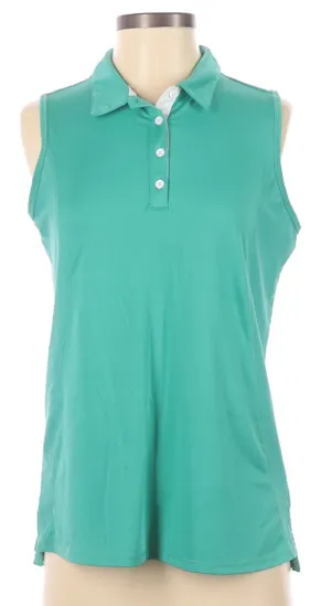 Emerald 18 Teal Green Sleeveless Polo Size S