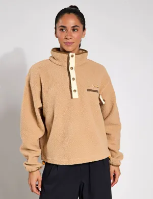 Helvetia II Cropped Sherpa Half Snap Fleece - Canoe
