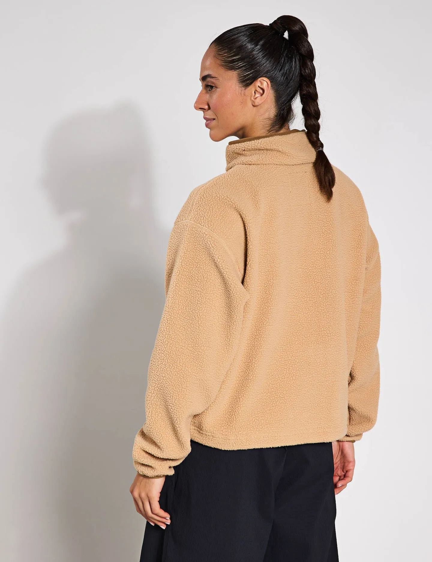 Helvetia II Cropped Sherpa Half Snap Fleece - Canoe
