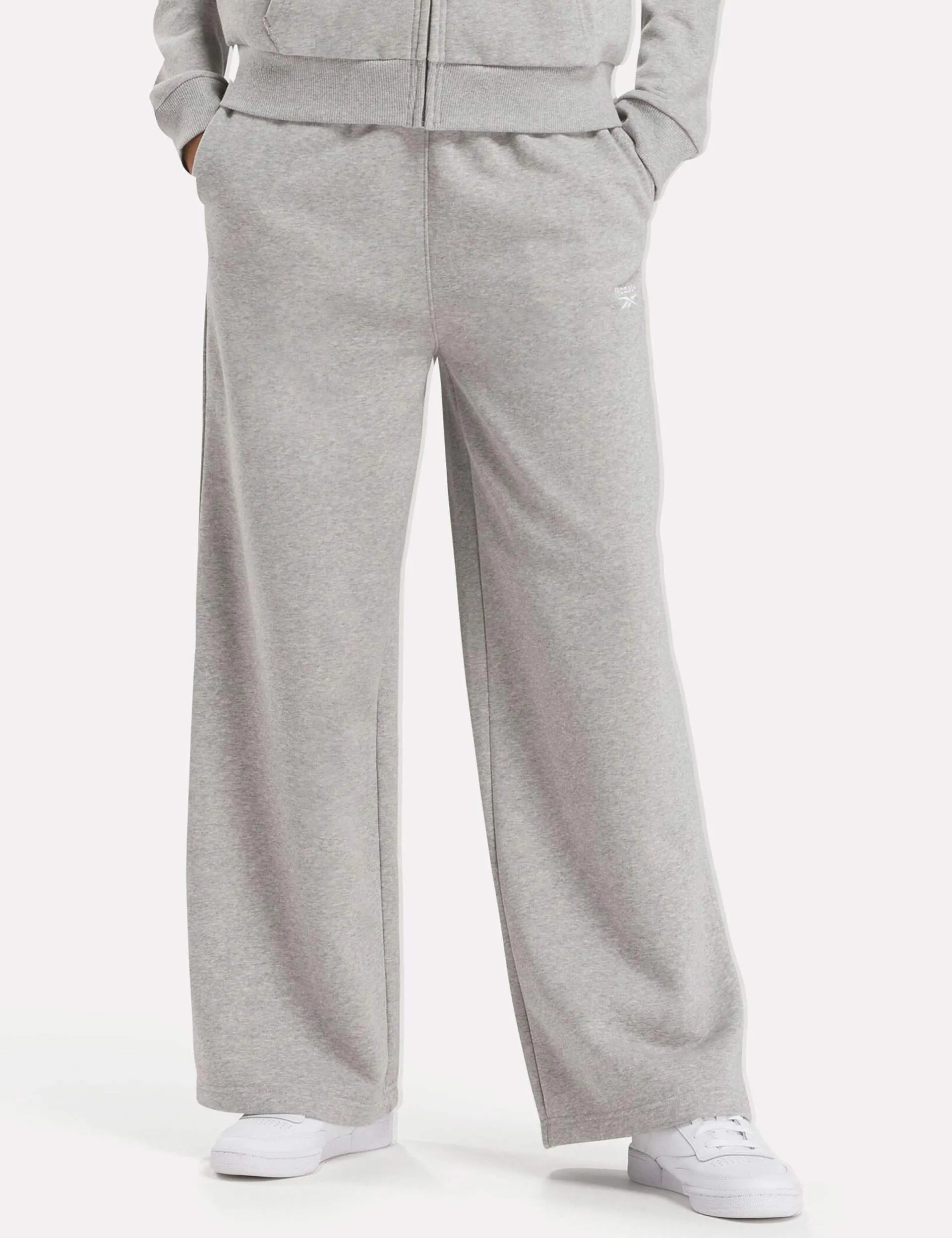Identity Fleece Wide Leg Pants - Medium Grey Heather