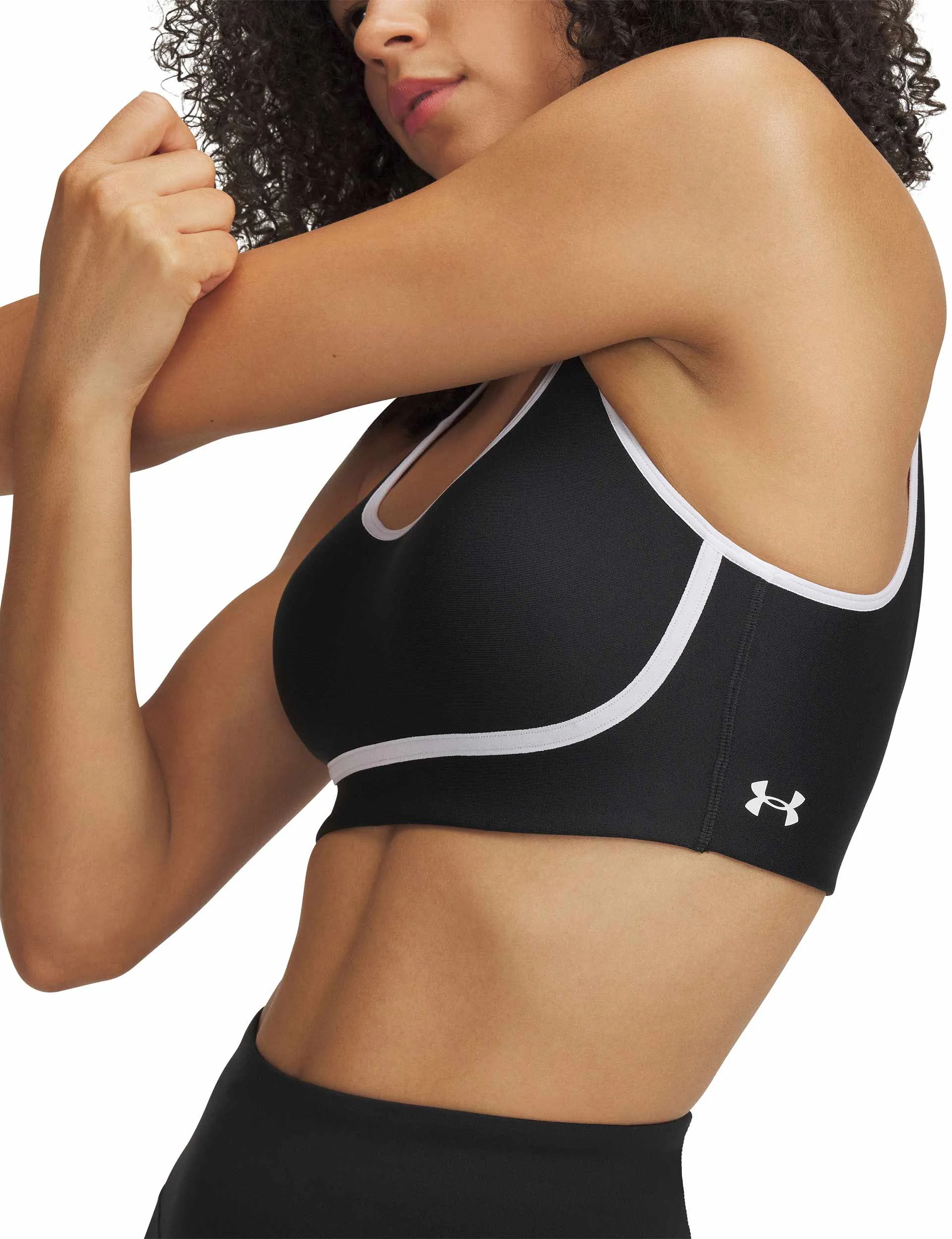 Infinity Mid Piped Sports Bra - Black/White