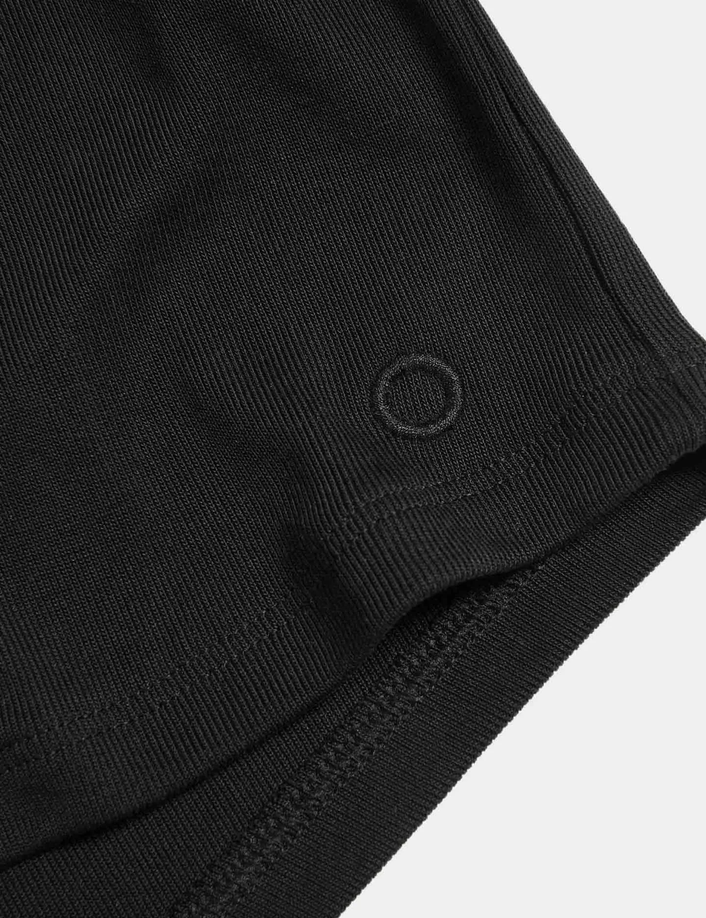 Modal Rich Ribbed Relaxed High Waisted Yoga Shorts - Black