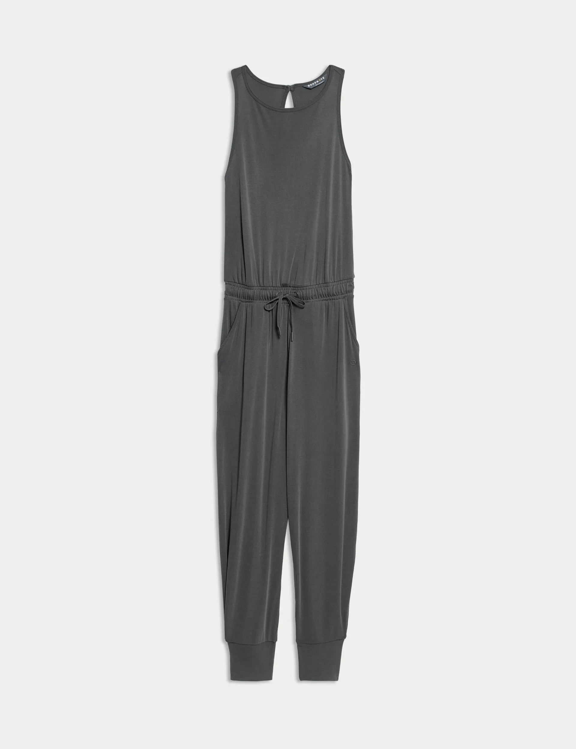 Modal Rich Ribbed Relaxed Jumpsuit - Carbon