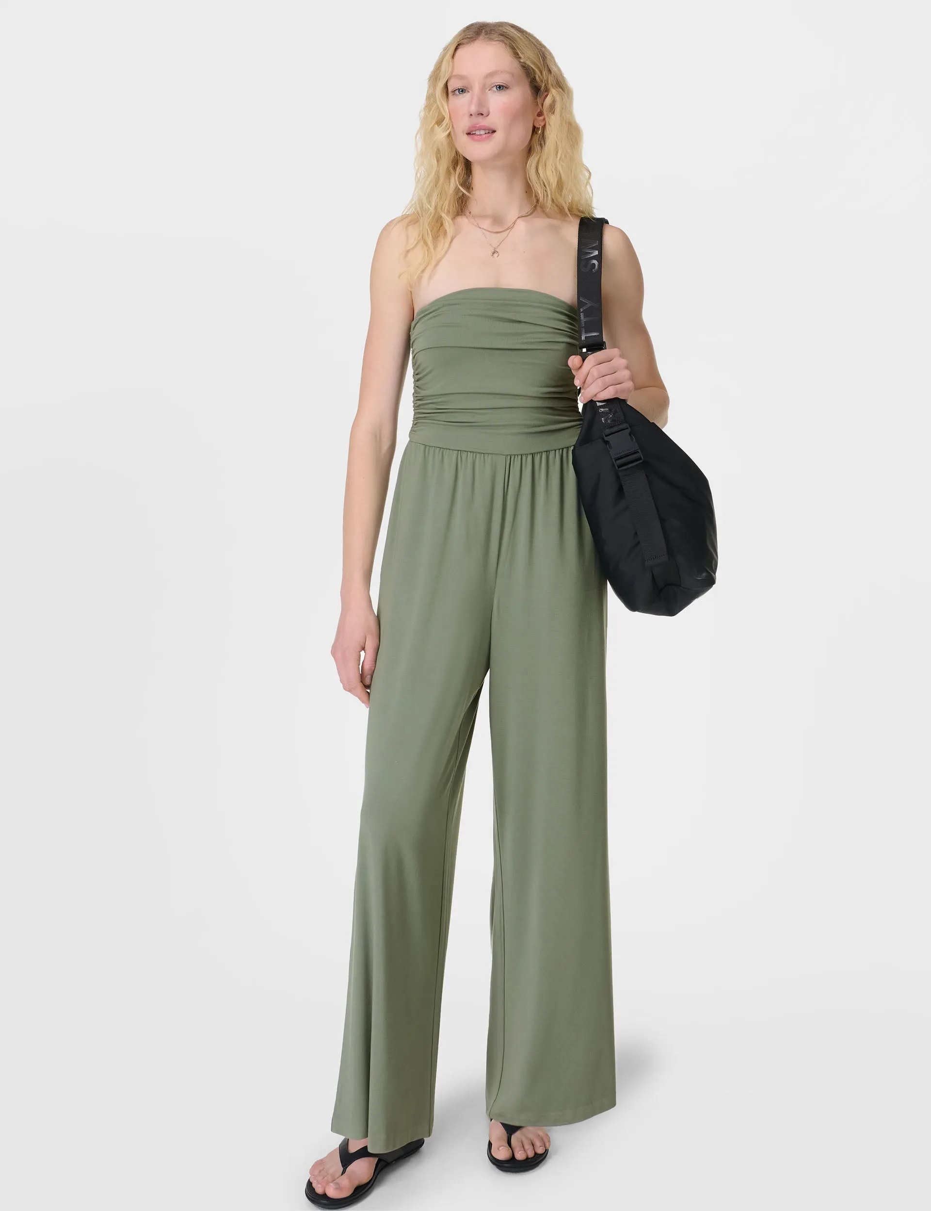 Modal Wide Leg Jumpsuit - Willow Green