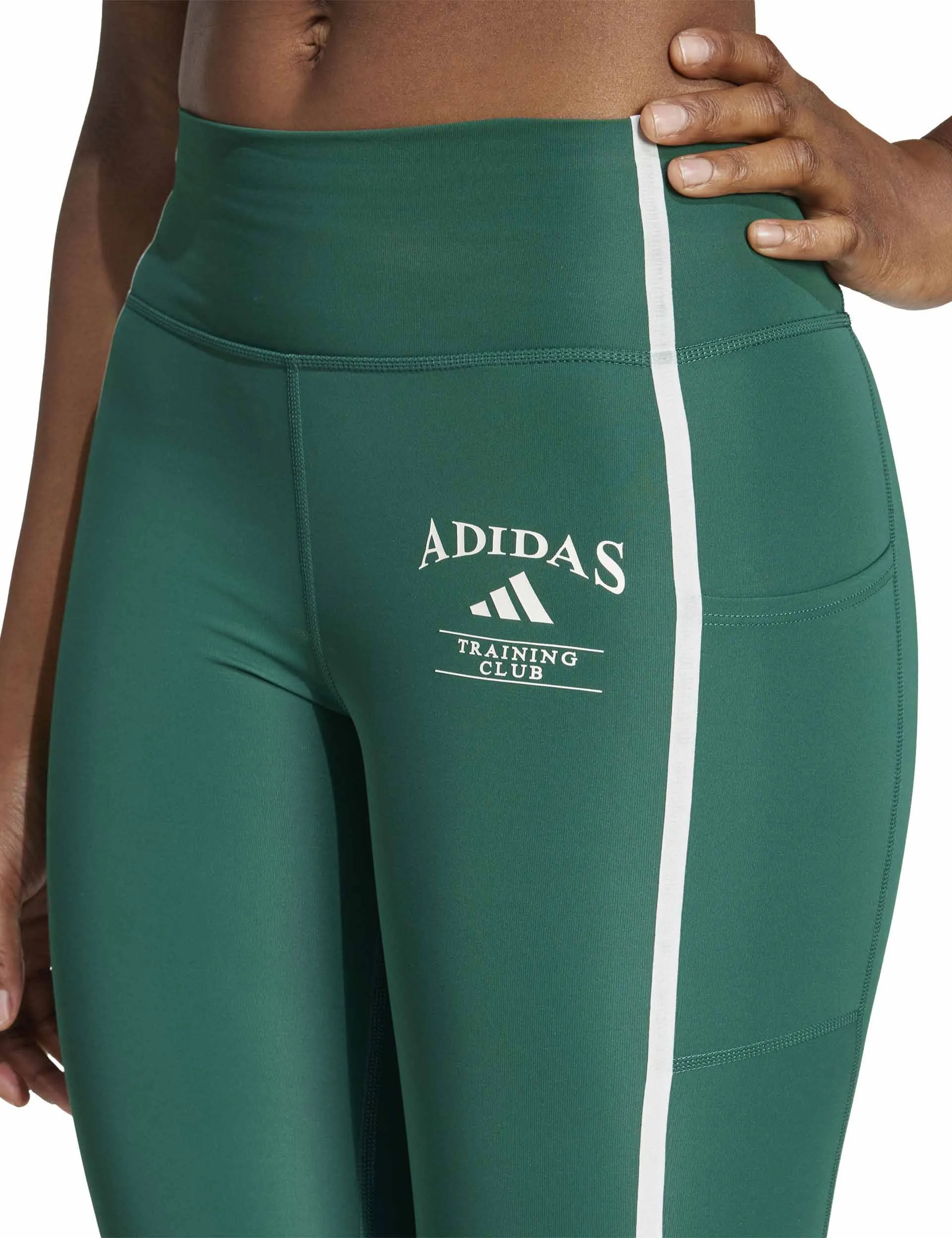 Optime Heritage 7/8 Leggings - Collegiate Green/Chalk White