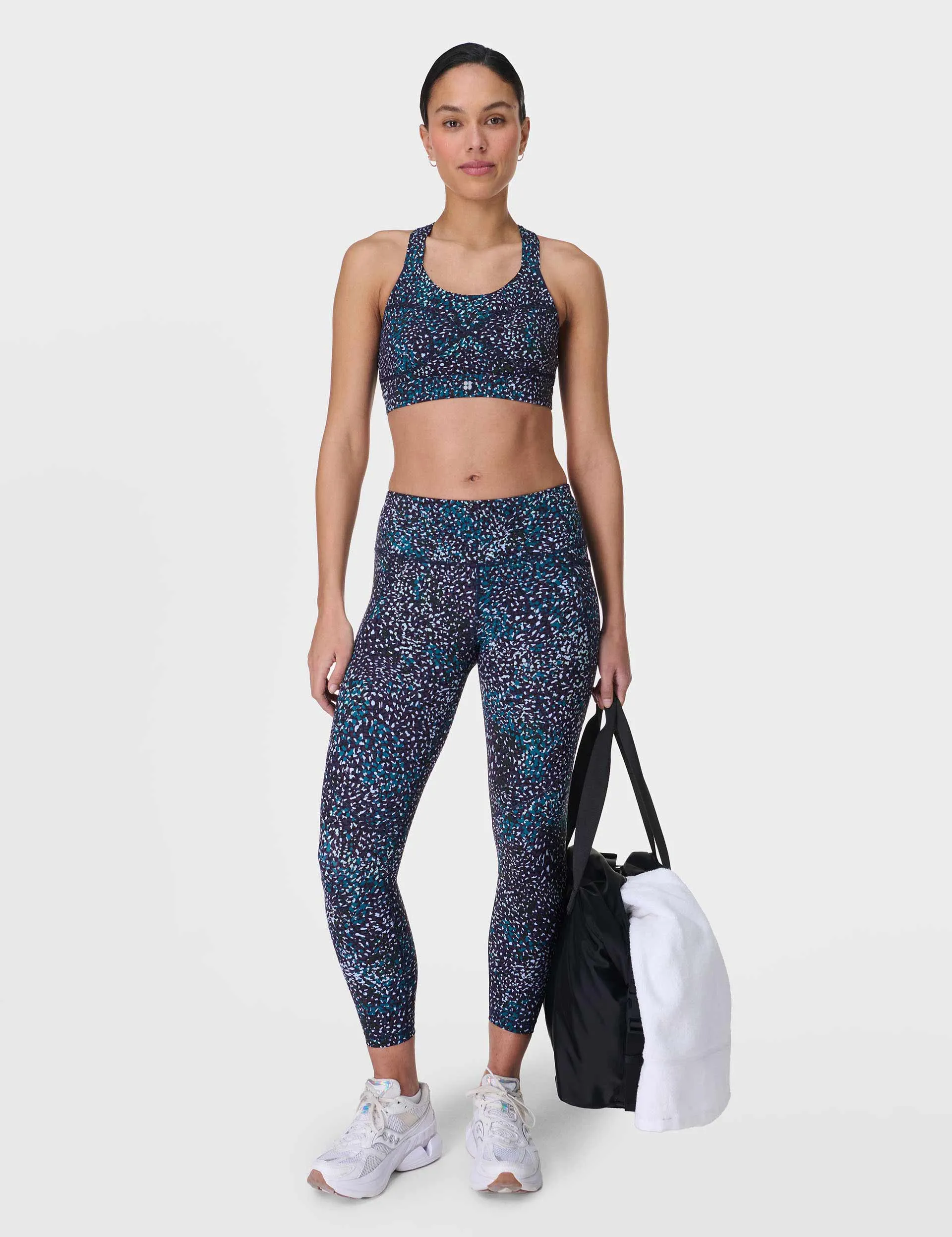 Power 7/8 Gym Leggings - Blue Aurora Print