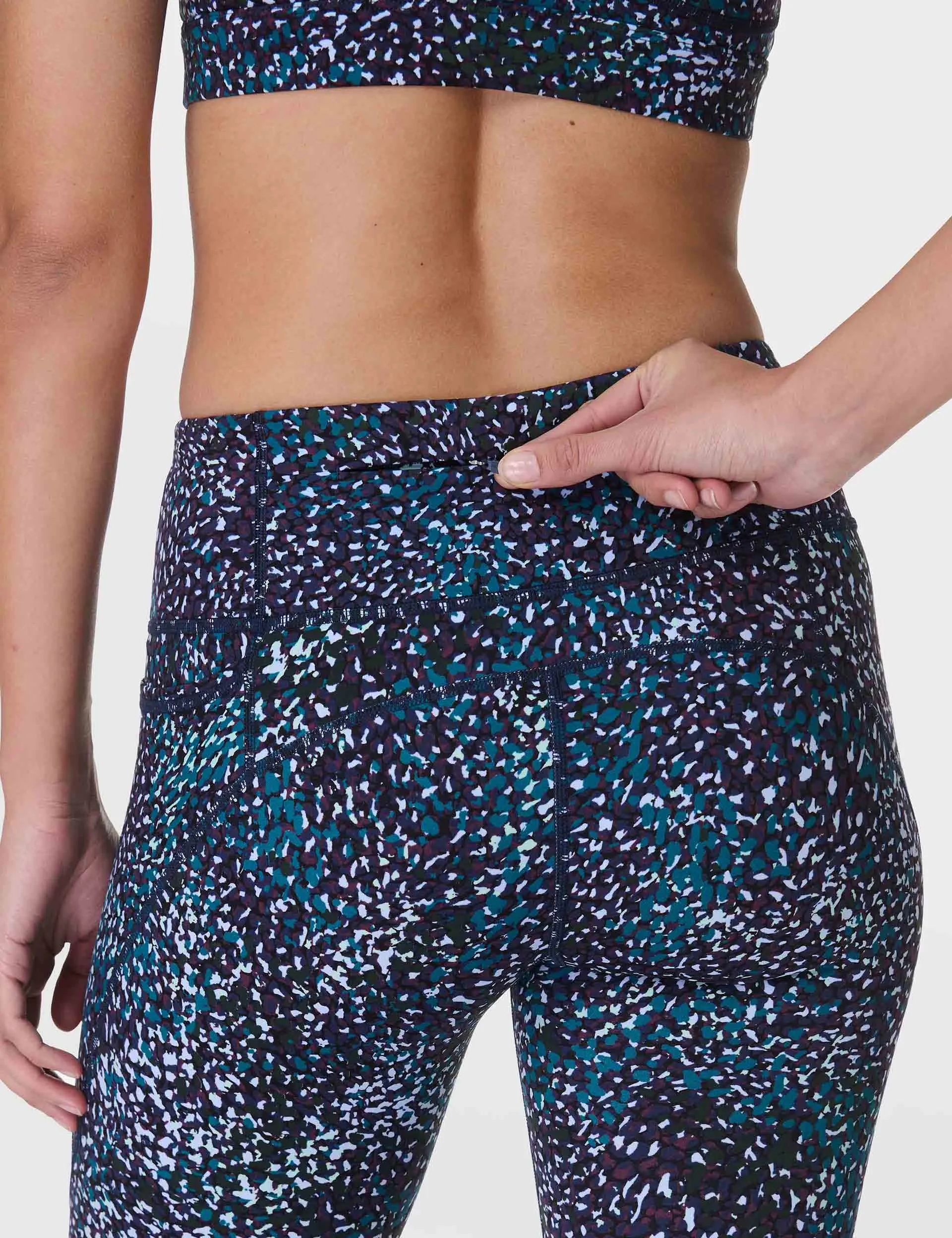 Power 7/8 Gym Leggings - Blue Aurora Print