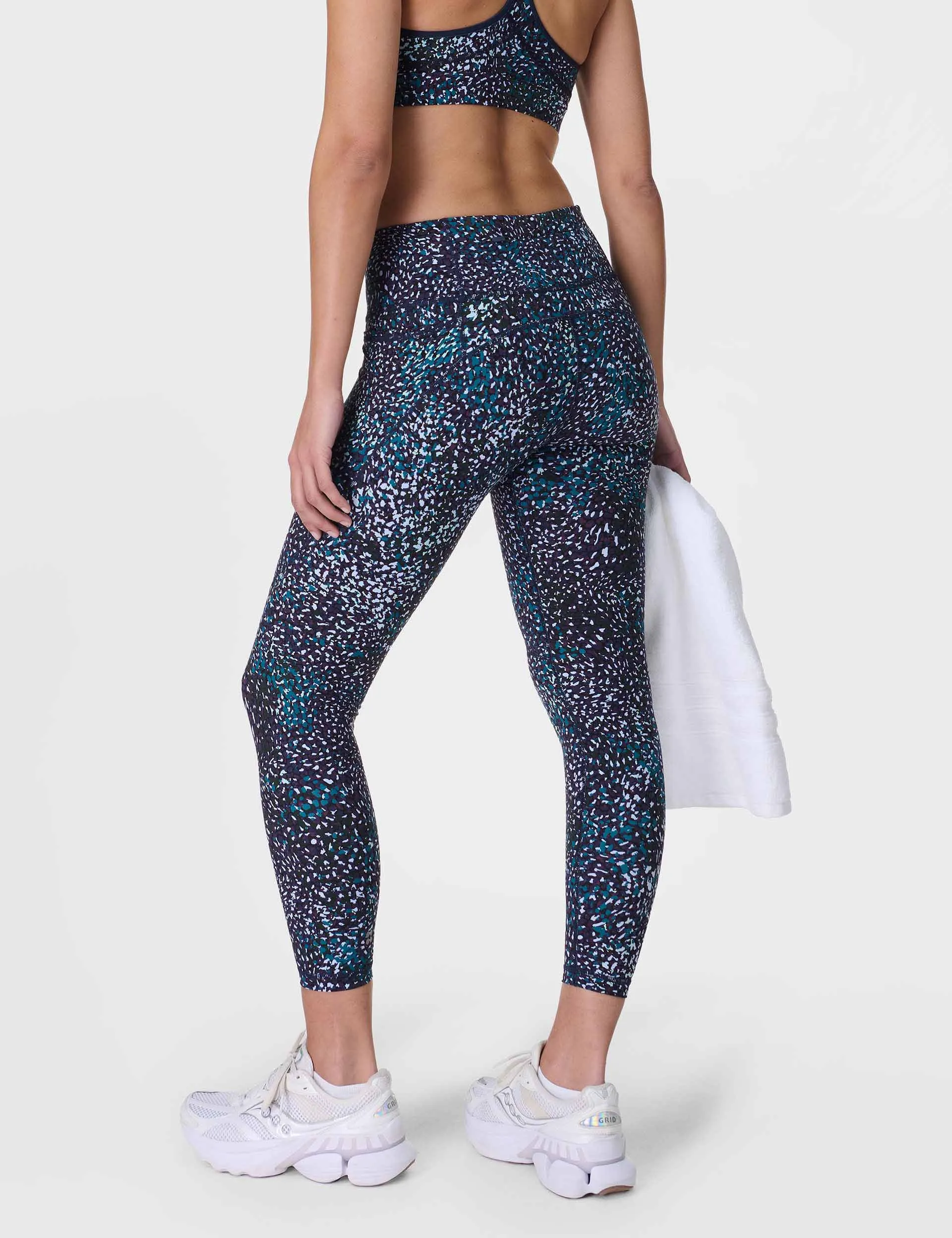 Power 7/8 Gym Leggings - Blue Aurora Print