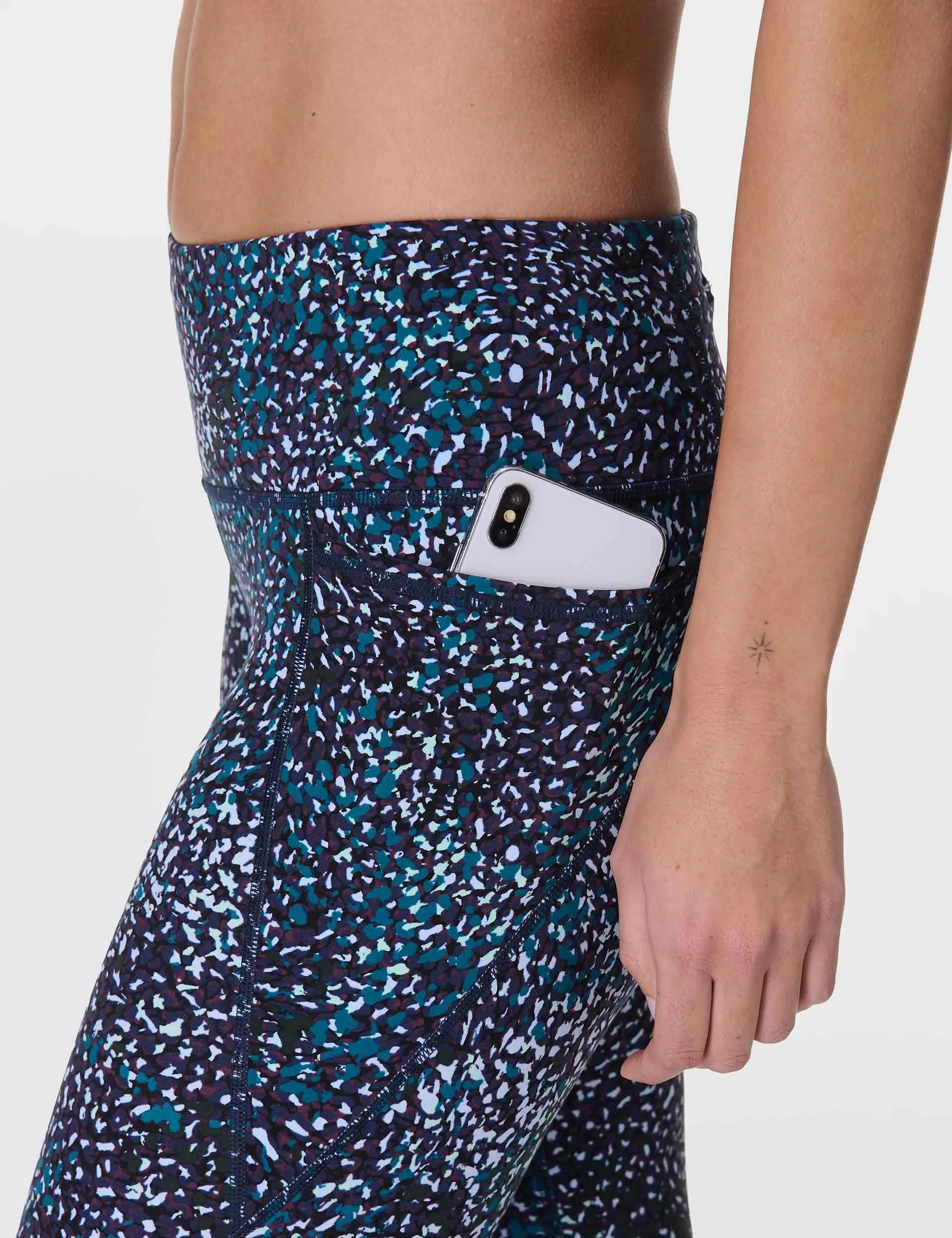 Power 7/8 Gym Leggings - Blue Aurora Print