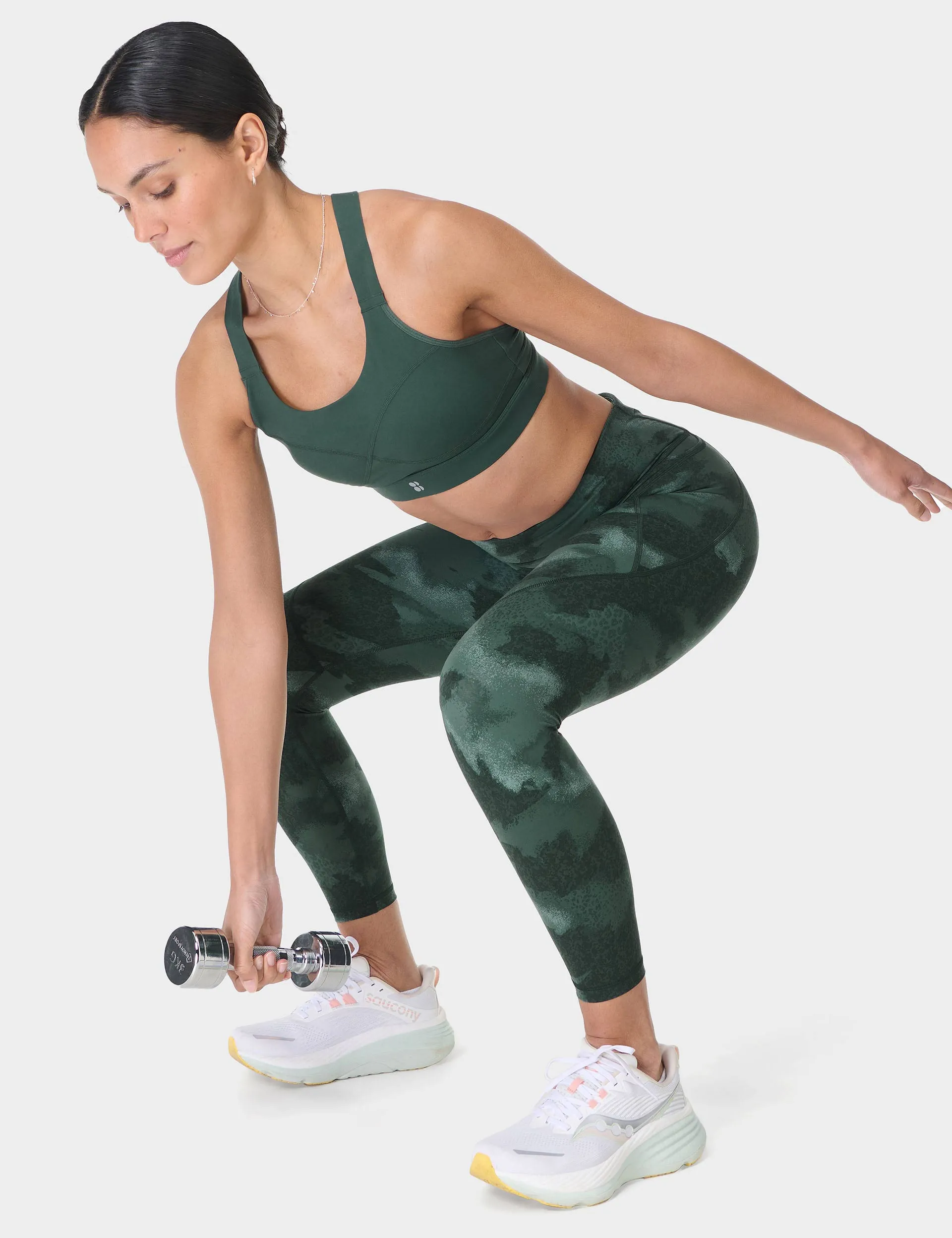 Power 7/8 Gym Leggings - Green Terrain Camo Print