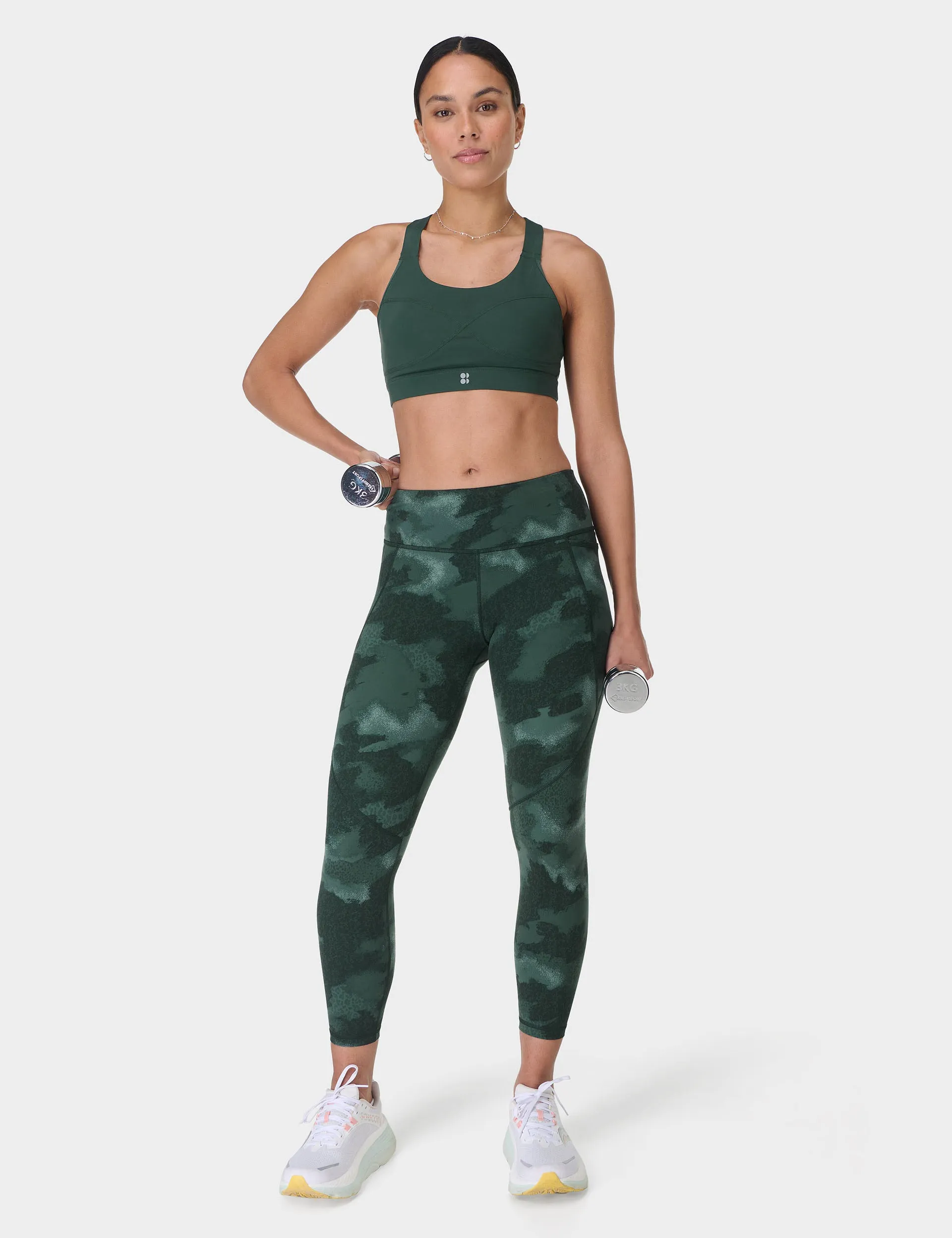 Power 7/8 Gym Leggings - Green Terrain Camo Print