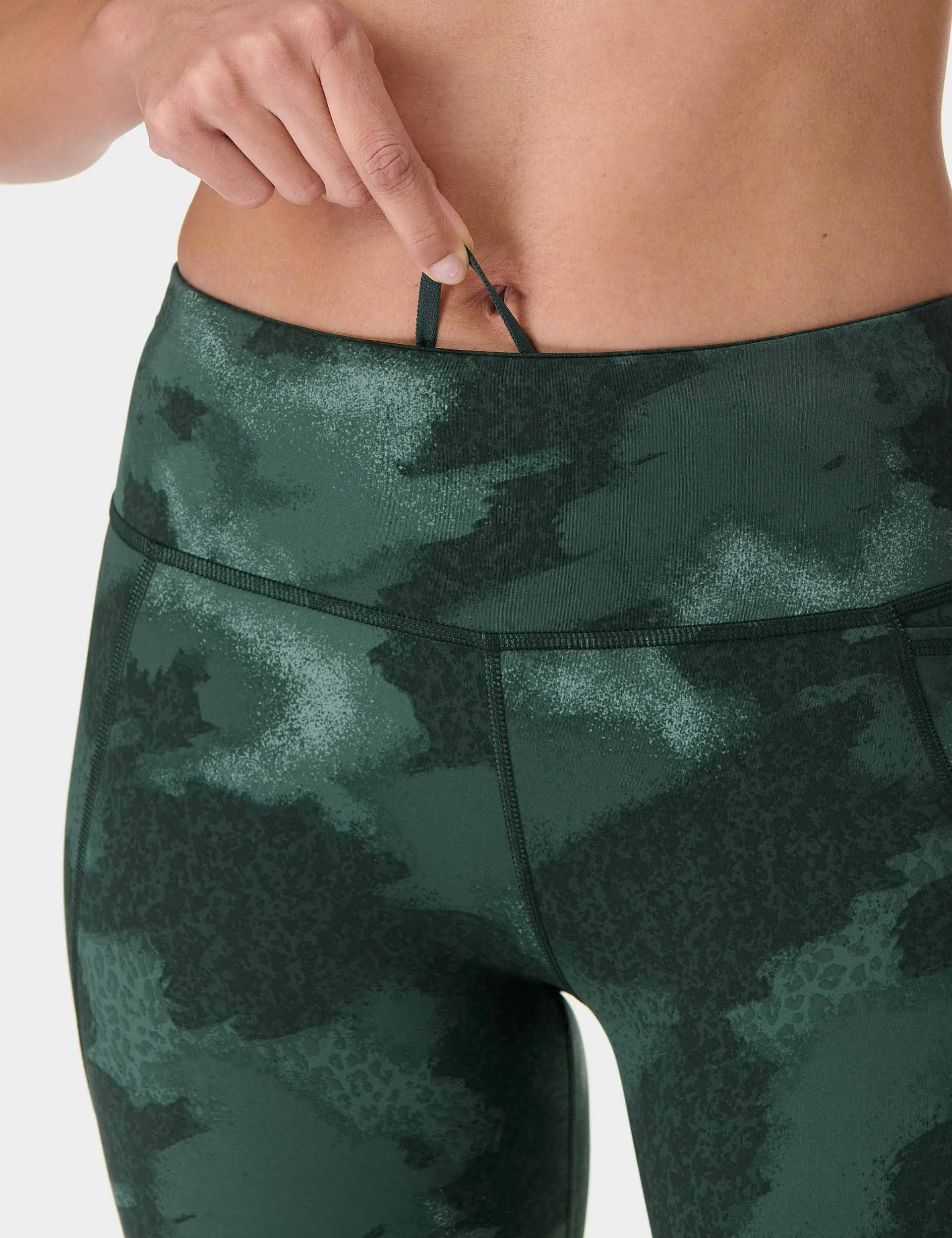 Power 7/8 Gym Leggings - Green Terrain Camo Print