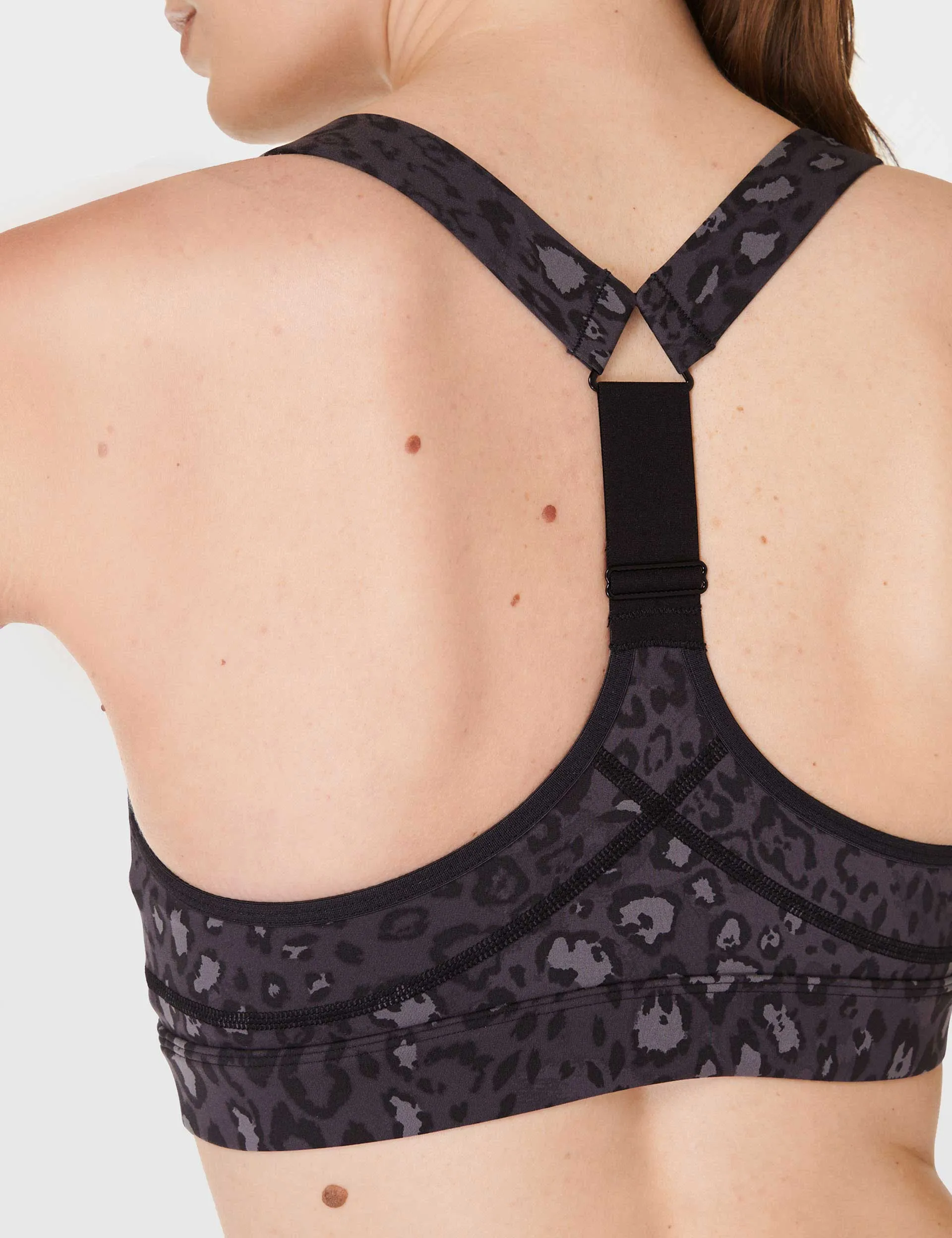 Power Medium Support Sports Bra - Black Luxe Leopard Print