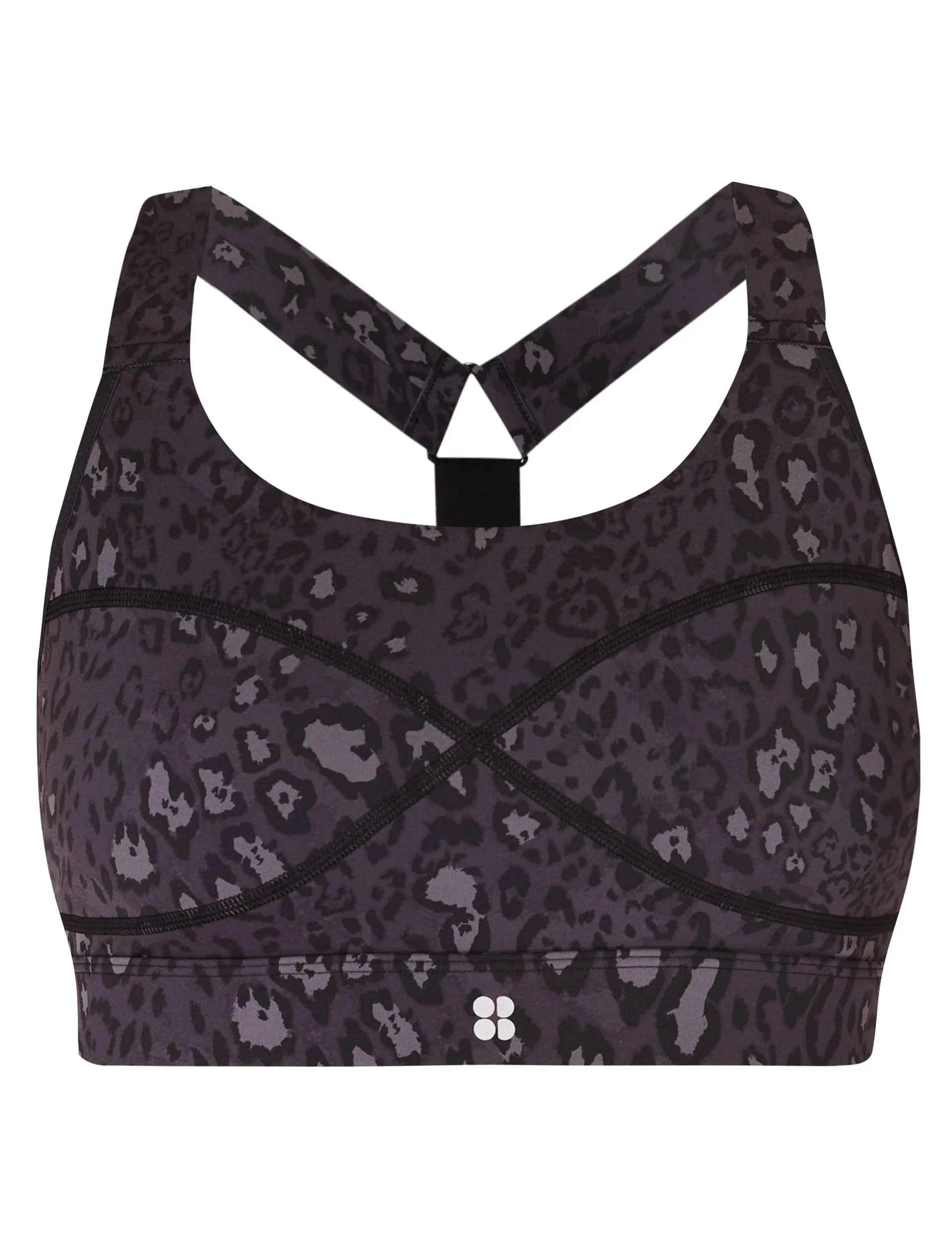 Power Medium Support Sports Bra - Black Luxe Leopard Print