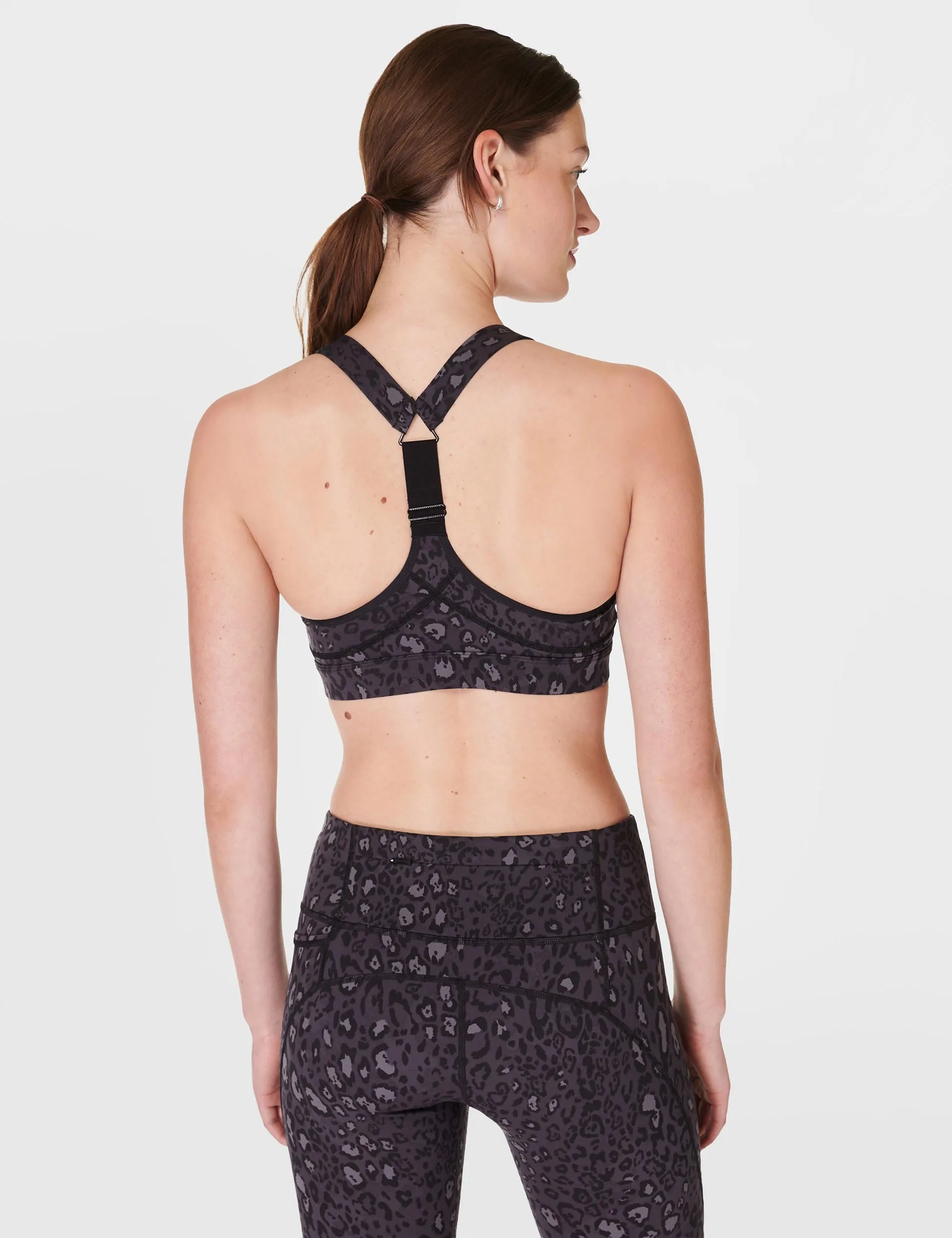 Power Medium Support Sports Bra - Black Luxe Leopard Print