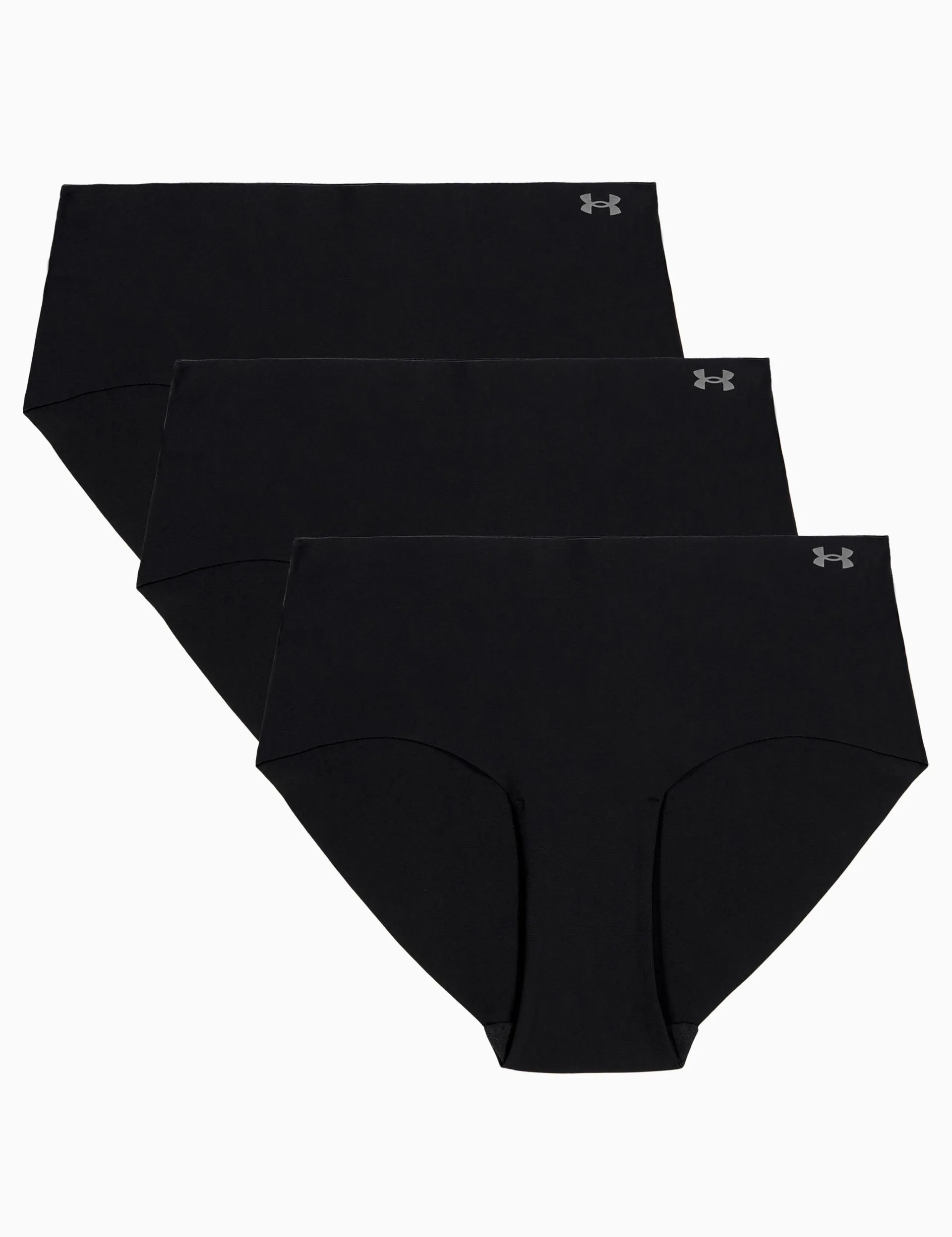 Pure Stretch 3-Pack No Show Hipster - Black/Steel