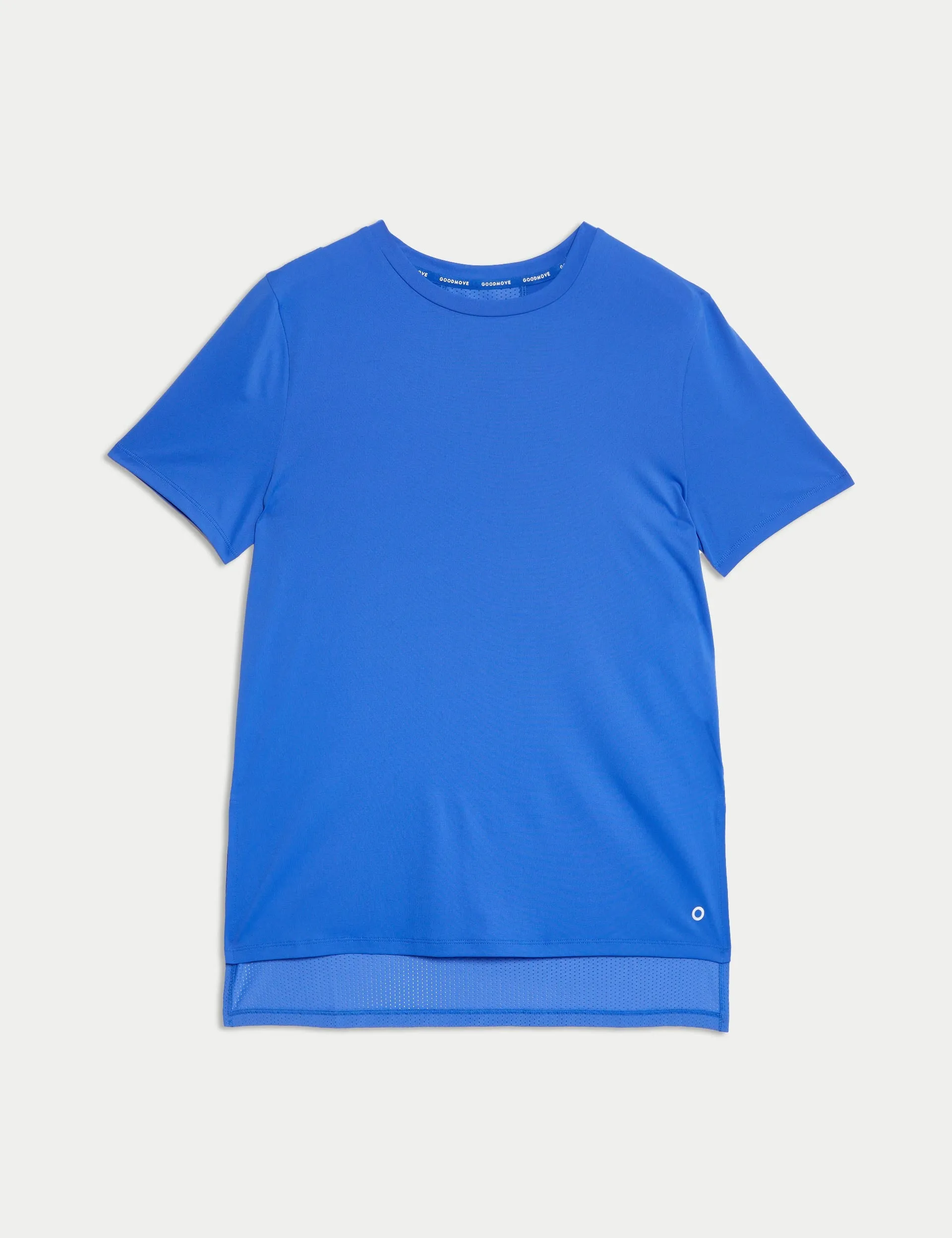Scoop Neck Mesh Back T-Shirt - Cobalt