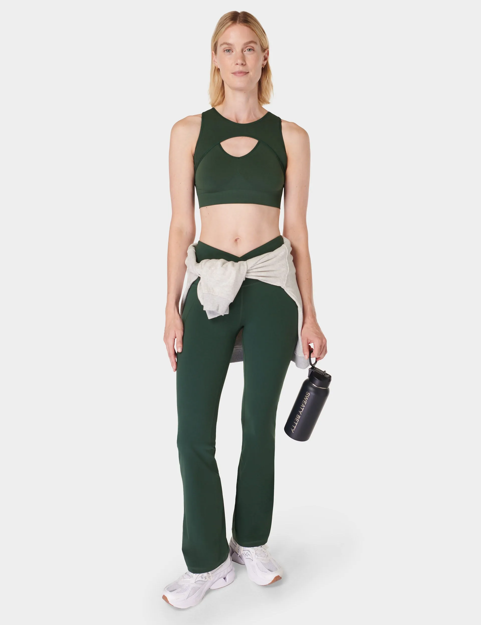 Seamless Plunge Sports Bra - Trek Green