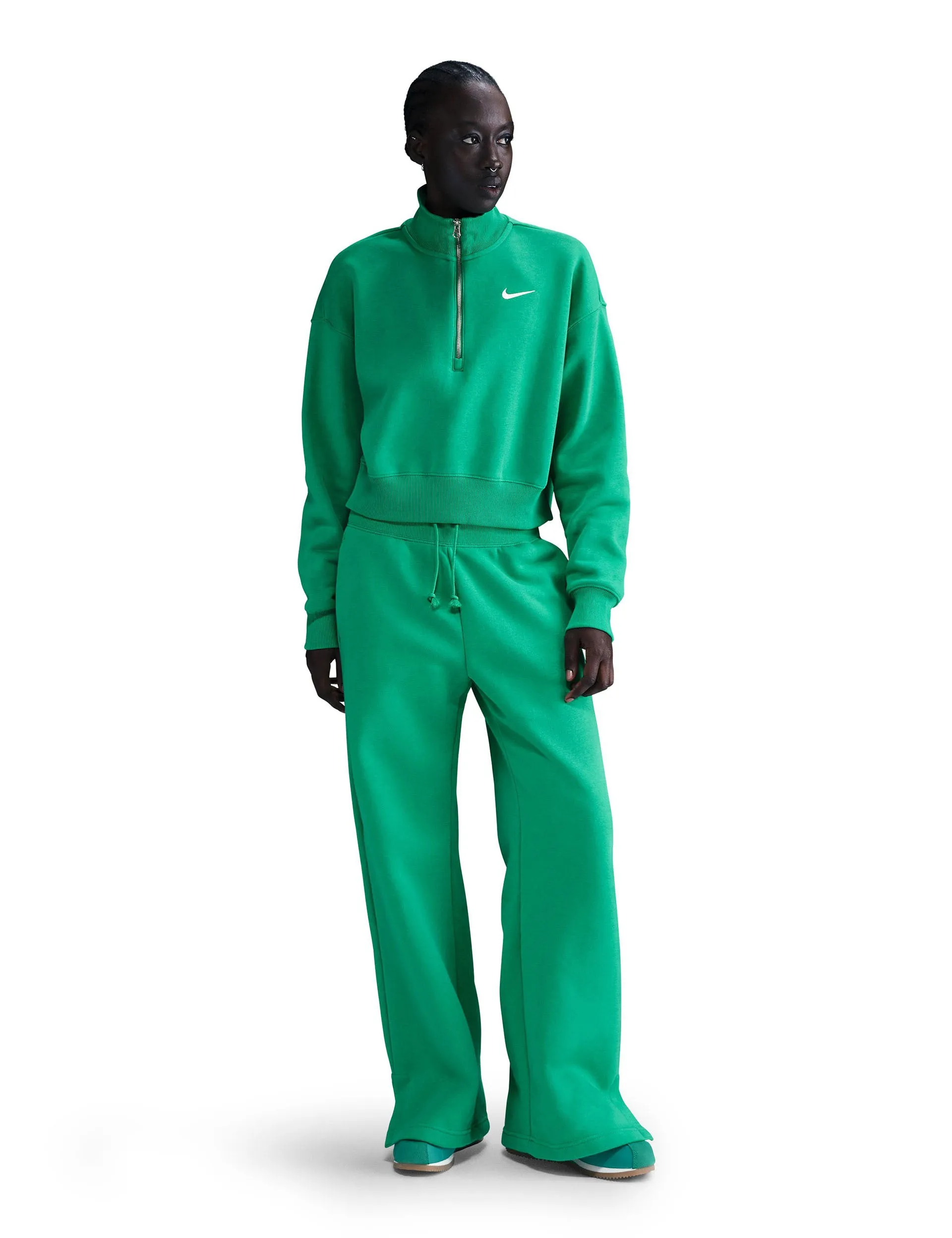 Sportswear Phoenix Fleece Cropped Sweatshirt - Stadium Green/Sail