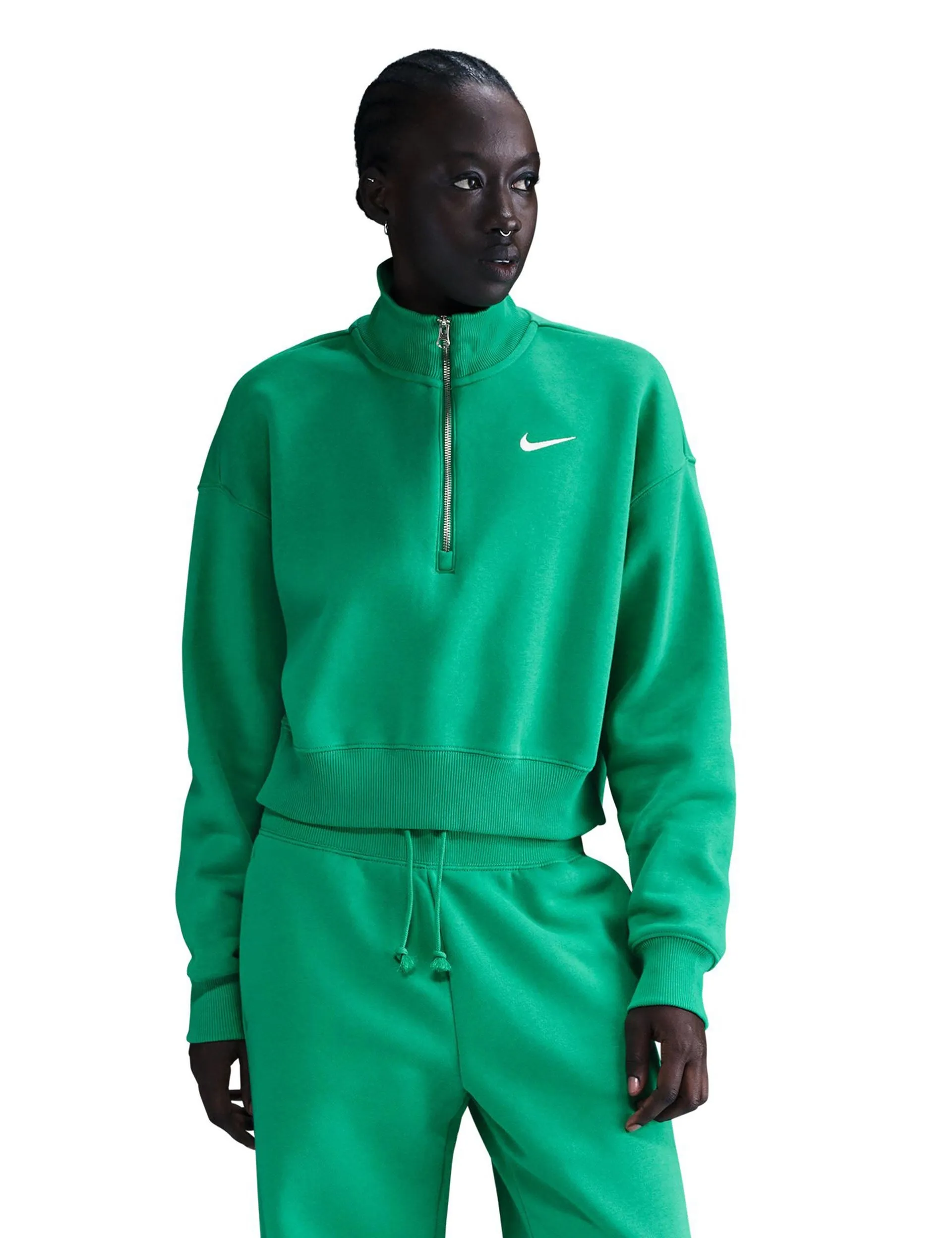 Sportswear Phoenix Fleece Cropped Sweatshirt - Stadium Green/Sail