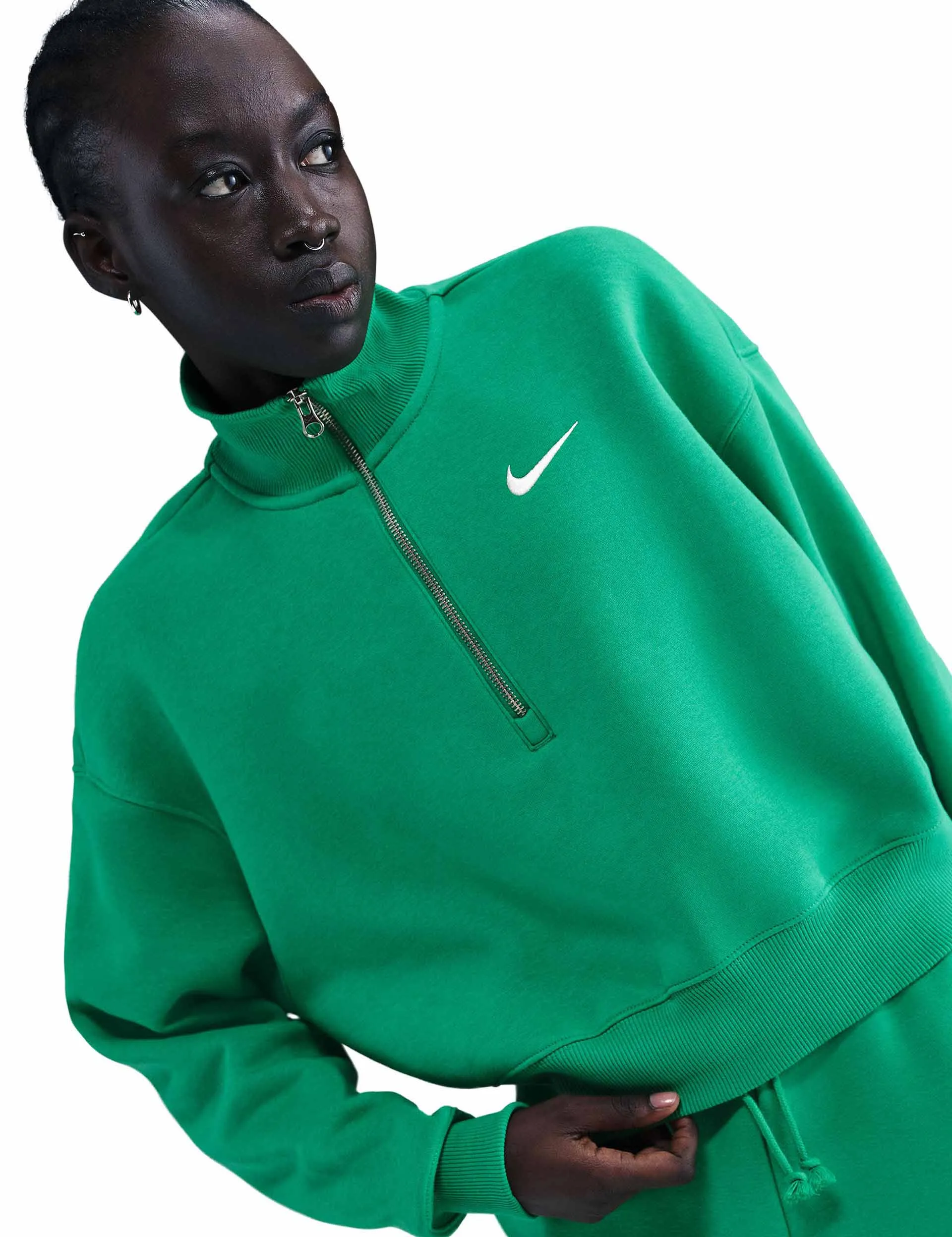 Sportswear Phoenix Fleece Cropped Sweatshirt - Stadium Green/Sail