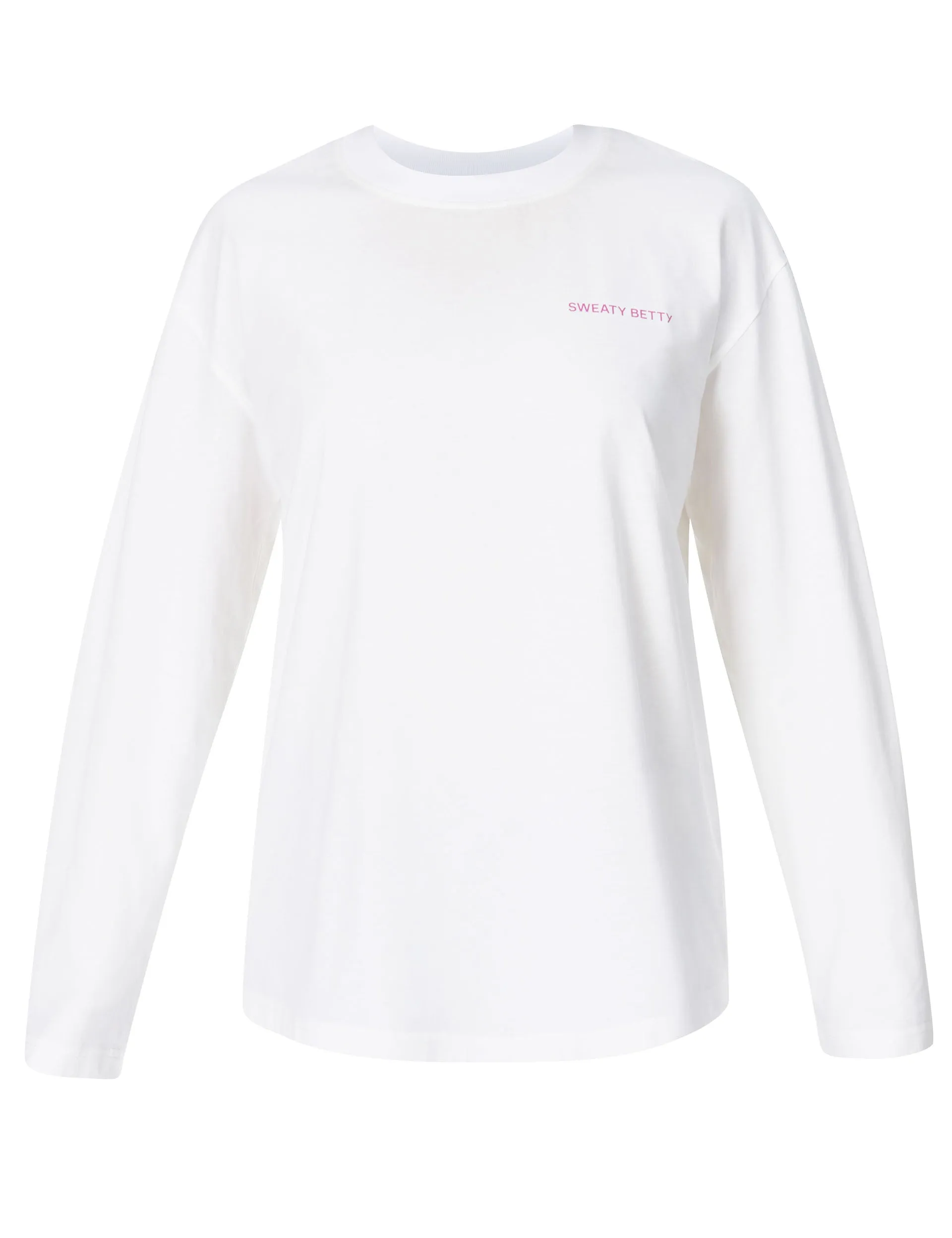 Sweaty Betty Logo Long Sleeve T-Shirt - Lily White