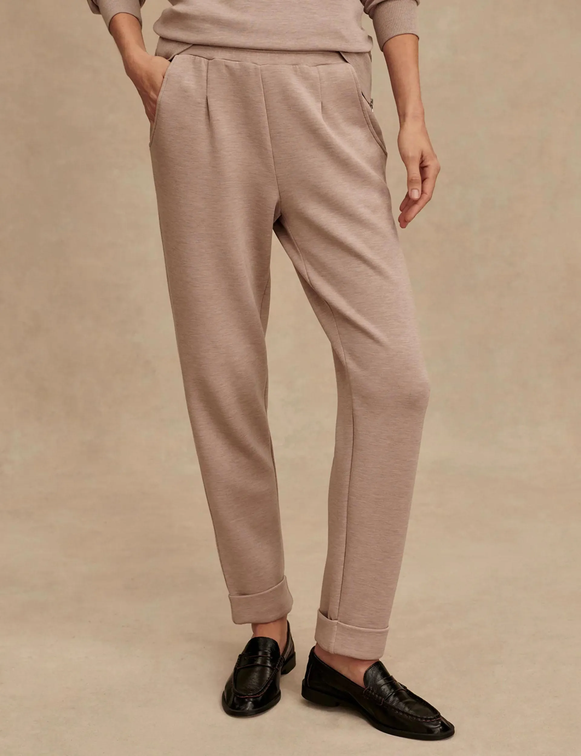 The Rolled Cuff Pant 25" - Taupe Marl