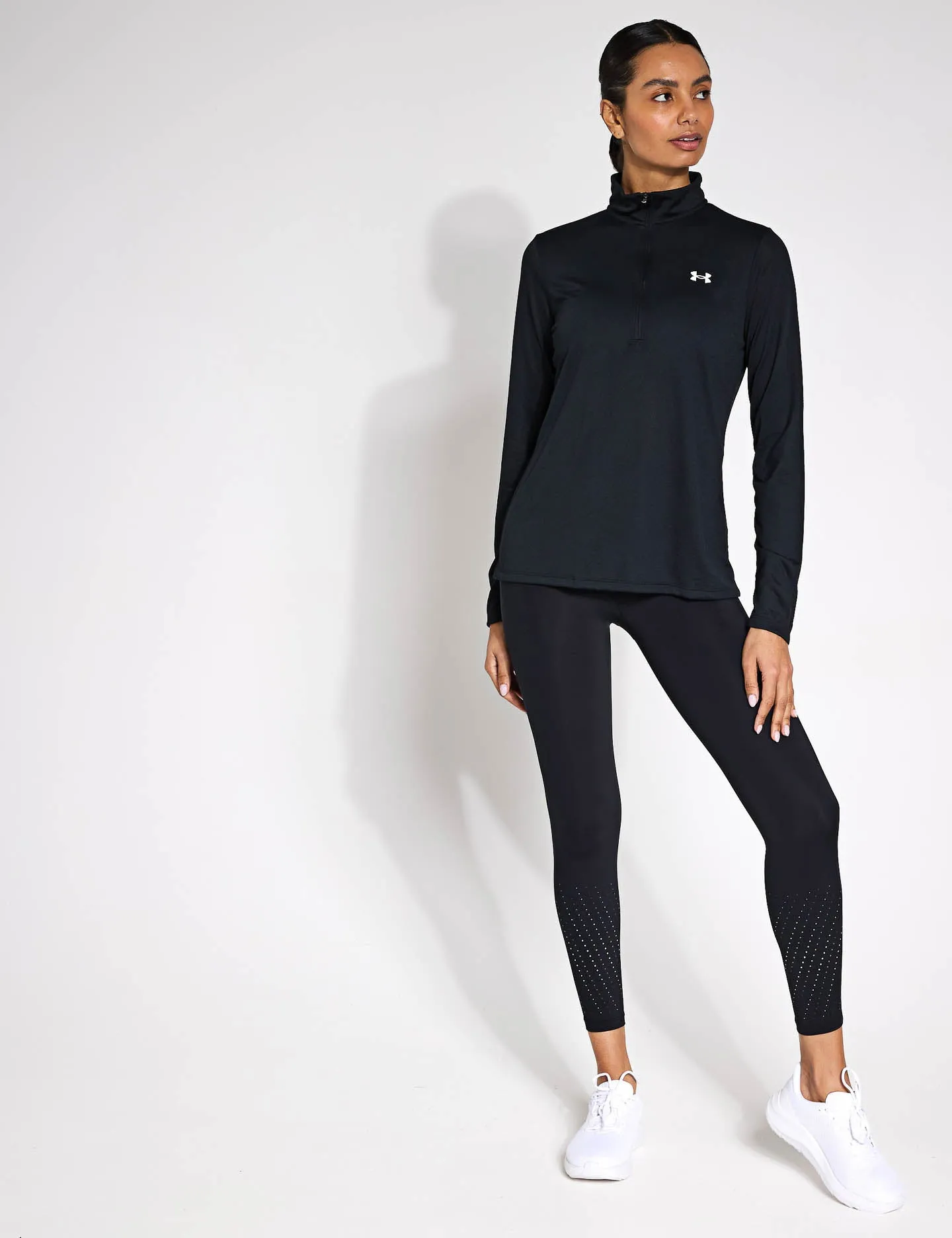 UA Tech 1/2 Zip - Black/White